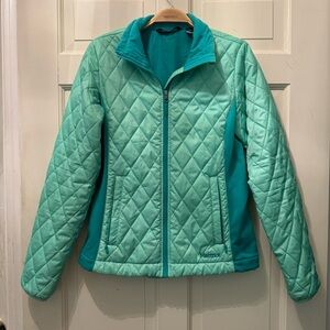 Women’s Marmot Blue Green Puffer Coat Size Small